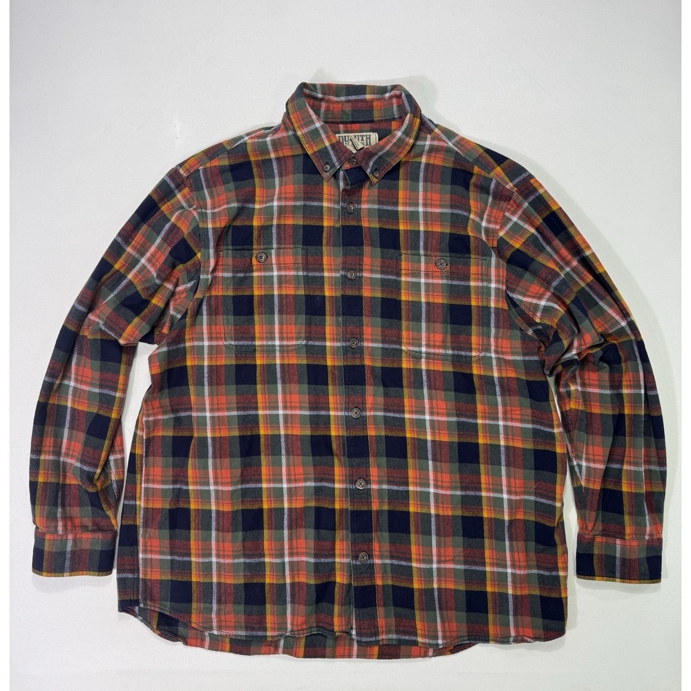 Duluth Trading Men's XL Relaxed Fit Flannel Shirt Red Green Plaid Work Farmer